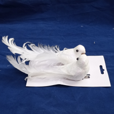 TORCH Karácsonyi fehér galamb 2 db-os karácsonyfadísz