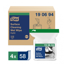 Tork felülettisztító nedves kendő utántöltő 1r, fehér, 58 lap SCA190694 tisztító- és takarítószer, higiénia