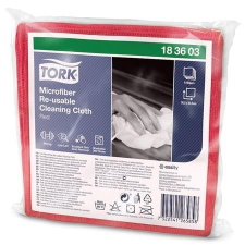Tork Tisztítókendõ, mikroszálas, újra felhasználható, 1 rétegû, W8 rendszer, TORK, piros -... tisztító- és takarítószer, higiénia