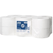 Tork Toalettpapír, T2 rendszer, 2 rétegű, TORK &quot;Advanced mini jumbo&quot;, fehér higiéniai papíráru
