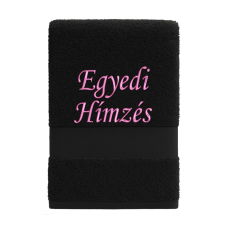  Törölköző hímzéssel – saját névvel vagy szöveggel/Fekete pink lakástextília