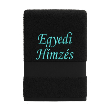 Törölköző hímzéssel – saját névvel vagy szöveggel/Fekete türkiz lakástextília