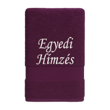  Törölköző hímzéssel – saját névvel vagy szöveggel/Plum lila lakástextília
