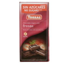 Torras gluténmentes étcsokoládé eper cukor nélkül 75 g csokoládé és édesség