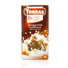 Torras gluténmentes tejcsokoládé mogyoró cukor nélkül 75 g gluténmentes termék
