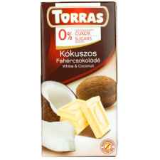 Torras Kókuszos fehércsokoládé hozzáadott cukor nélkül 75 g csokoládé és édesség