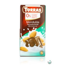Torras MANDULÁS HOZZÁADOTT CUKORMENTES TEJCSOKOLÁDÉ (GLUTÉNMENTES) 75 G csokoládé és édesség
