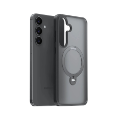 Torras Ostand Spin tok kitámasztóval Samsung Galaxy S25 fekete tok és táska