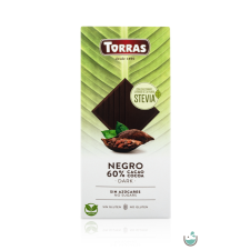 Torras Stevia Vegán étcsokoládé 60%-os kakaótartalommal (gluténmentes) 100 g gluténmentes termék