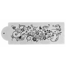  Torta stencil, lián virágmotívumokkal, műanyag, 34,5×12 cm sütés és főzés