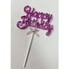  Tortadísz Happy Birthday - metál pink sütés és főzés