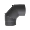 TOTYA Acél 90 fokos füstcső könyök tisztítónyílással, átmérő 160mm, vegyestüzelésű kazánhoz, vastagfalú (2mm), fekete