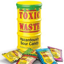 Toxic Waste Hazardously Sour Candy Hordó Sárga 42g csokoládé és édesség