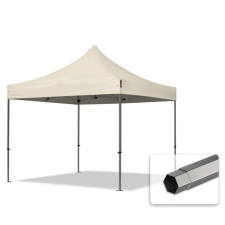  TP 3x3m összecsukható 750N acél vázas pavilon, oldalfal nélkül - krém kerti bútor