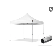  TP 3x3m összecsukható 850N alumínium pavilon, oldalfal nélkül, tűzálló - fehér kerti bútor