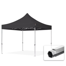  TP 3x3m összecsukható aluminium 800N pavilon, oldalfal nélkül - fekete kerti bútor