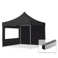 TP 3x3m összecsukható alumínium pavilon, 2 db oldalfallal - fekete kerti bútor