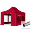  TP 3x4,5m összecsukható 750N acél vázas pavilon, 4 db oldalfallal - bordó