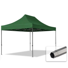  TP 3x4,5m összecsukható 750N acél vázas pavilon, oldalfal nélkül - zöld kerti bútor