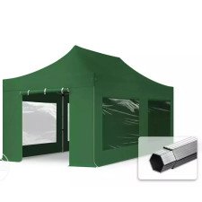  TP 3x6m összecsukható 800N alumínium pavilon, 4 db oldalfallal - zöld kerti bútor