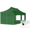 TP 3x6m összecsukható acél pavilon, 4 db oldalfallal - zöld