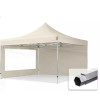  TP 4x4m összecsukható 800N alumínium pavilon, 2 db oldalfallal - krém