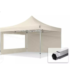  TP 4x4m összecsukható 800N alumínium pavilon, 2 db oldalfallal - krém kerti bútor