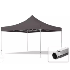  TP 4x4m összecsukható aluminium 800N pavilon, oldalfal nélkül - sötétszürke kerti bútor