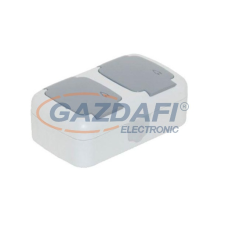TP Electric 3201-125-0601 Dupla 220V dugalj - fedéllel (vízszintes) - IP54 (5db/doboz) villanyszerelés