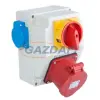 TP Electric 3317-002-7001H Üres ipari doboz 120×170mm IP44 aljzat 5x32A (75x75)x1+kapcsoló+kék dugalj 2