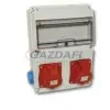 TP Electric 3320-002-5500 Ipari doboz szerelt 220x300 2x(5P16A) + 2x(2P+F) oldalsó IP44