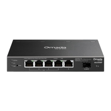 TP-Link switch 5x1000mbps(4xpoe+) + 1xgigabit sfp, menedzselhető, sg2206mp (SG2206MP) hub és switch