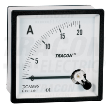 TRACON Analóg egyenáramú ampermérő közvetlen méréshez 48×48mm, 20A DC villanyszerelés