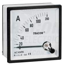 TRACON Analóg váltakozó áramú ampermérő közvetlen méréshez 48×48mm, 5A AC villanyszerelés