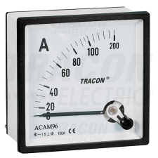 TRACON Analóg váltakozó áramú ampermérő közvetlen méréshez 72×72mm, 30A AC villanyszerelés