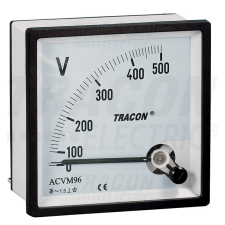 TRACON Analóg váltakozó áramú voltmérő 96×96mm, 250V AC villanyszerelés