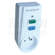 TRACON Áram-védőkapcsolós adapter, csapos védőérintkezővel16A, 30mA, 6kA, IP40, A / AC, E2 villanyszerelés