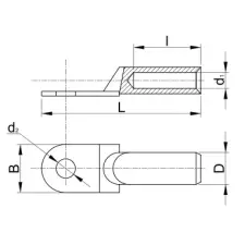TRACON AS150-14 Szigeteletlen alumínium szemes csősaru 150mm2, M14, (d1=17mm, d2=15mm) villanyszerelés