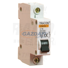 TRACON B60-25-1 Kismegszakító, 1 pólus, B karakterisztika 25A, 6kA villanyszerelés
