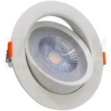 TRACON Beépíthető álmennyezeti LED lámpatest, forgatható200-240 V, 50Hz, 12W, 4000K, 960lm, 38°, IP20, EEI=G világítás