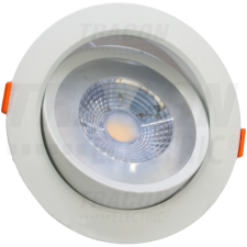 TRACON Beépíthető álmennyezeti LED lámpatest, forgatható200-240 V, 50Hz, 9W, 3000K, 630lm, 38°, IP20, EEI=G világítás
