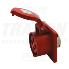 TRACON Beépíthető egyenes ipari csatlakozóaljzat16A, 400V, 3P+E, 6h, IP44 villanyszerelés