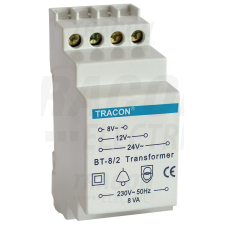 TRACON Biztonsági (csengő) transzformátor 230V / 8-12-24V AC, max.8 VA villanyszerelés