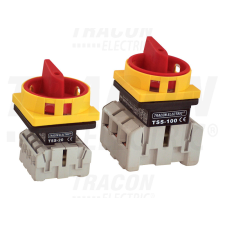 TRACON Biztonsági lakatolható szakaszoló kapcsoló 4P, 18,5kW, 64×64mm villanyszerelés