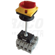 TRACON biztonsági, lakatolható szakaszoló kapcsoló ajtókupplunggal, 400V, 50Hz, 32A, 3P, 7,5kW, 64x64mm villanyszerelés