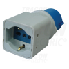 TRACON Csatlakozó adapter, CEE/Schuko16A, 250V, IN 2P+E 6h (CEE), OUT 2P+E (Schuko)