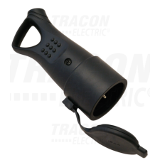 TRACON Csatlakozó aljzat, védőérintkezővel, gumi, húzófüles16A, 250V, 2P+E, IP44 (SCHUKO) villanyszerelés