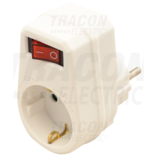 TRACON Csatlakozóaljzat adapter kapcsolóval, fehér250 VAC 16 A 1×SCHUKO, max. 3680 W villanyszerelés