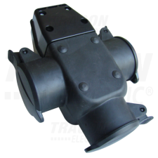 TRACON Csatlakozóaljzat csapos védőérintkezővel, hármas, gumi250VAC 16A 3x(2P+E), IP44 (FRENCH) villanyszerelés