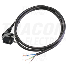 TRACON Csatlakozódugó kábellel, fekete 3×1,0mm2, 2m villanyszerelés